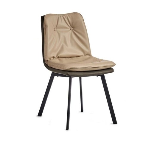 Scaun Button, Gift Decor, 62 x 47 x 85 cm, otel/piele ecologica, bej bej