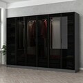 Dulap pentru haine, Minerva, Kale, 270x190x52 cm, PAL, Antracit / Negru