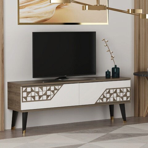 Comoda tv, olivia, toronto, 120x45.2x29.6 cm, pal, nuc / alb
