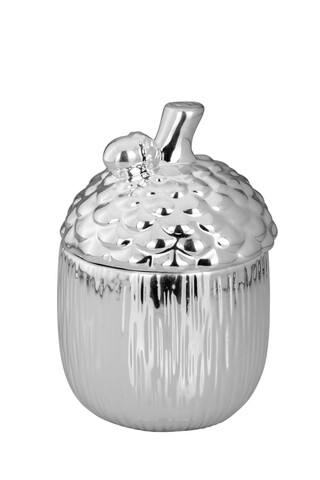 Decoratiune, hermann bauer, ghinda, 11.5 cm Ø, portelan, argintiu