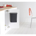Cos de gunoi pentru dulap, Brabantia, Black, 10 L, 21.2x25.7x33 cm, otel, negru