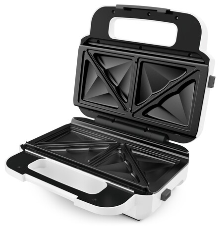 Aparat sandwich maker, Tefal, Snack XL, 850 W, placi detasabile, alb/gri