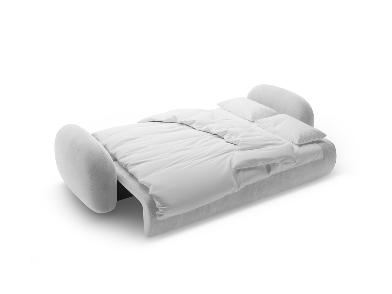 Canapea extensibila 3 locuri, Tonale, Cosmopolitan Design, 262x105x88 cm, catifea, gri