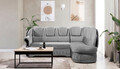 Coltar extensibil dreapta 3 locuri ELTAP, L-006, Lord, 243x180x112 cm, lemn/poliester, gri deschis/negru