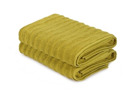 Set 2 prosoape de baie 406, Beverly Hills Polo Club, 70x140 cm, bumbac, verde