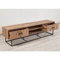 Comoda TV Quantum, Sapphire, 160x40x50 cm, maro/negru