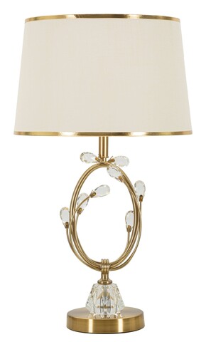 Lampa de masa Versailles, Mauro Ferretti, 1 x E27, 40W, 36x60 cm, fier/sticla, alb/auriu
