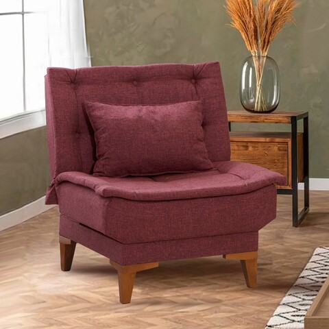 Fotoliu, unique design, 867unq1653, lemn de fag, rosu claret