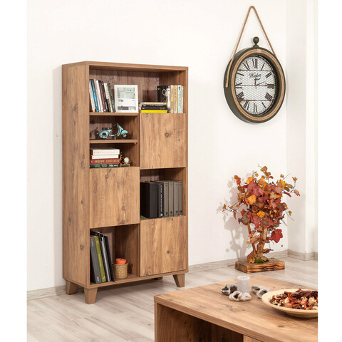 Corp biblioteca, sapphire, marina flora, 80x155x36 cm, pal, maro