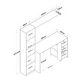 Birou, Rani, HA116, 160x161.8x45 cm, PAL, Nuc / Antracit