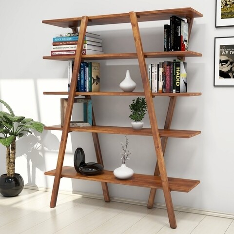 Biblioteca Makro, Puqa Design, 120x30x148 cm, maro mezoni.ro