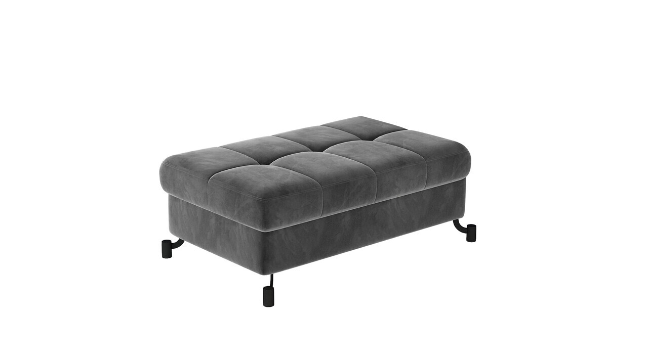 Set coltar extensibil dreapta 3 locuri si taburet ELTAP, Lor_PP_12, Lorelle, 225x160x105 cm / 100x70x45 cm, lemn/poliester, gri inchis - view 3