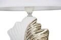 Lampa de masa, Glam Leaf, Mauro Ferretti, 1 x E27, 40W, 30 x 30 x 47.5 cm, ceramica/fier/textil, alb/auriu