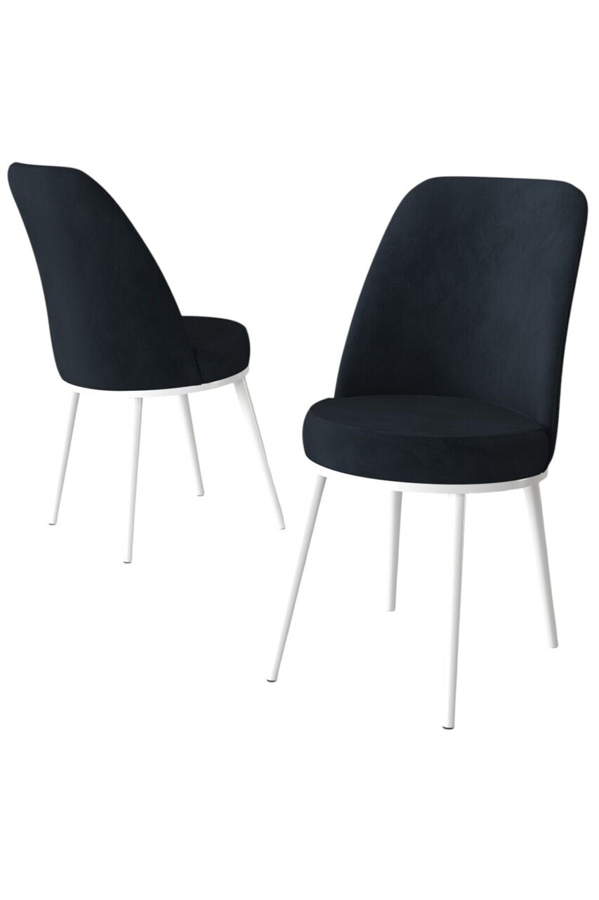 Set scaune 4 piese, Hanah Home, Jaxe, Antracit/Alb — imaginea 2