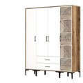 Dulap pentru haine, Hommy Craft, Kumsal STP, 160x47.5x201.4 cm, PAL, Nuc/Alb