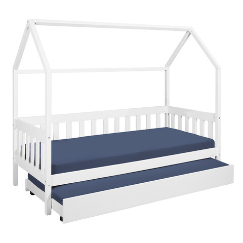 Pat pentru camera copilului, 90x200 cm, Funky Hausbett, Inter Link, lemn, alb