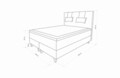 Pat matrimonial, Stockholm, Classic E, 140x200 cm, saltea tip Pocket, topper memory, Roz pudra