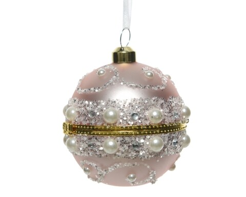 Glob Pearl, Decoris, Ø6 cm, sticla, roz