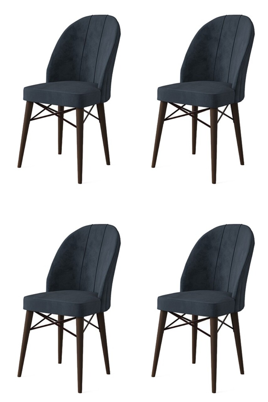 Set de scaune, Charlotte, Ritim, Metal, Antracit/Maro