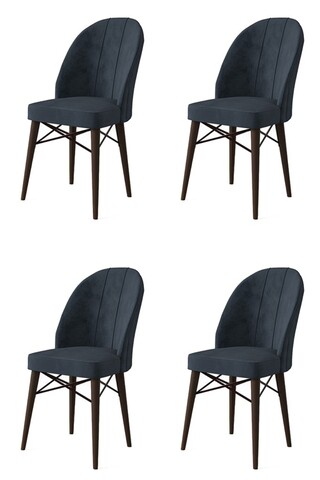 Set de scaune, Charlotte, Ritim, Metal, Antracit/Maro