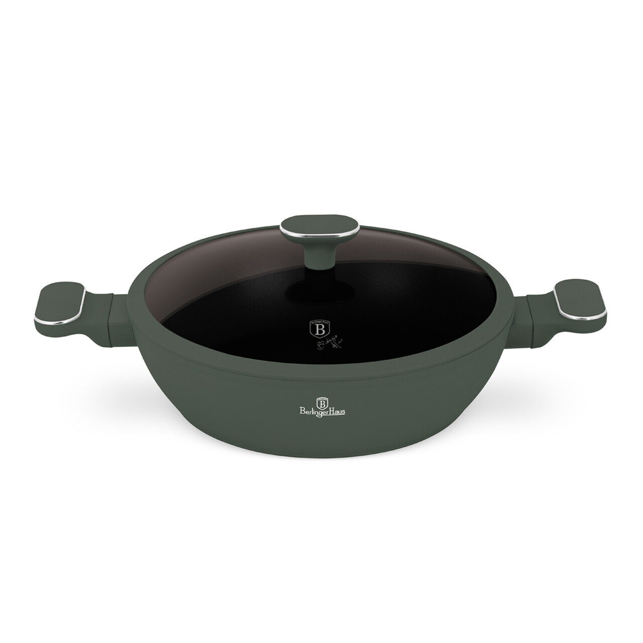 Oala cu capac Berlinger Haus, Matte Green, 28 cm, 3.8 L, aluminiu forjat, verde mat - imagine 3
