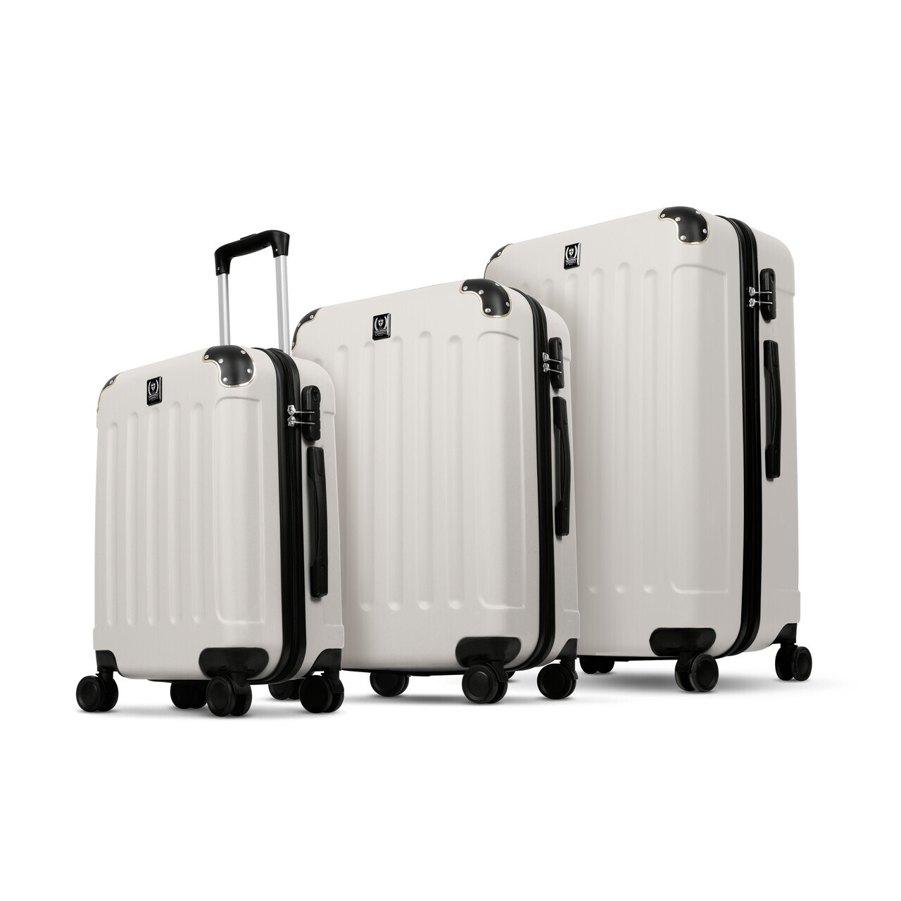 Set troler, 3 piese Swiss Hufeisen, 42 L / 65 L / 99 L, plastic, crem