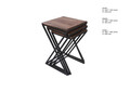 Set masute 3 piese, Puqa Design, Z Zigon, Lemn, Nuc / Negru