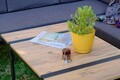 Set mobilier de gradina, Valovi, Mers Corner, Metal, Negru / Lemn / Gri