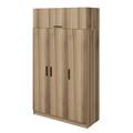 Dulap pentru haine, Minerva, Minar 3 Kapak 2 Çekmece 255, 135x255x52 cm, PAL, Iată-l