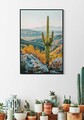 Tablou decorativ Cactus -W, Mauro Ferretti, 60x90 cm, canvas/lemn de pin/plastic, multicolor
