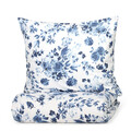 Lenjerie de pat King Size, Sorli, Homla, 3 piese, 200x220 cm, bumbac, alb/albastru