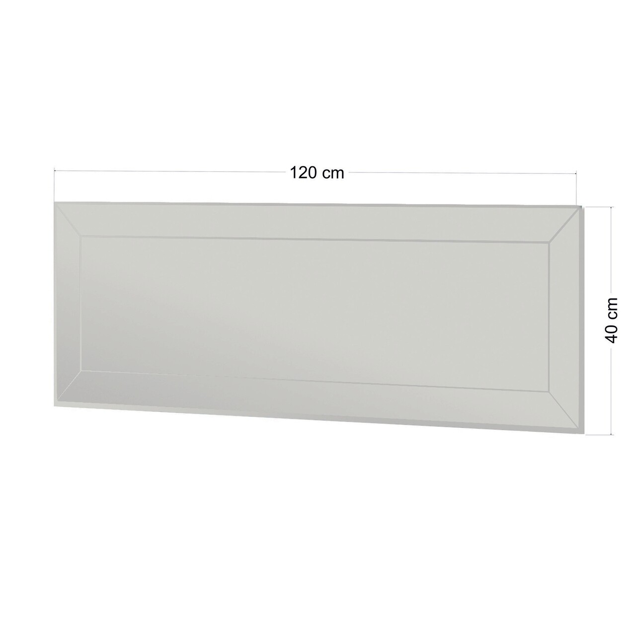Oglinda decorativa, Siam, Nady, 40x120x2.2 cm, MDF , Alb