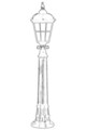 Lampadar de exterior, Avonni, 685AVN1218, Plastic ABS, Negru