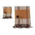 Patura Stripes, Gift Decor, 205 x 235 cm, amestec bumbac, bej/alb