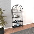 Corp biblioteca, Caliente, Mona, 80x175x30 cm, STICLA CALITA TRANSPARA, Negru