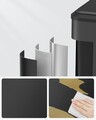 Cos de gunoi pentru sortare 2 x 15 L, Songmics, 41.7x33.2x49.4 cm, otel/polipropilena, negru cerneala
