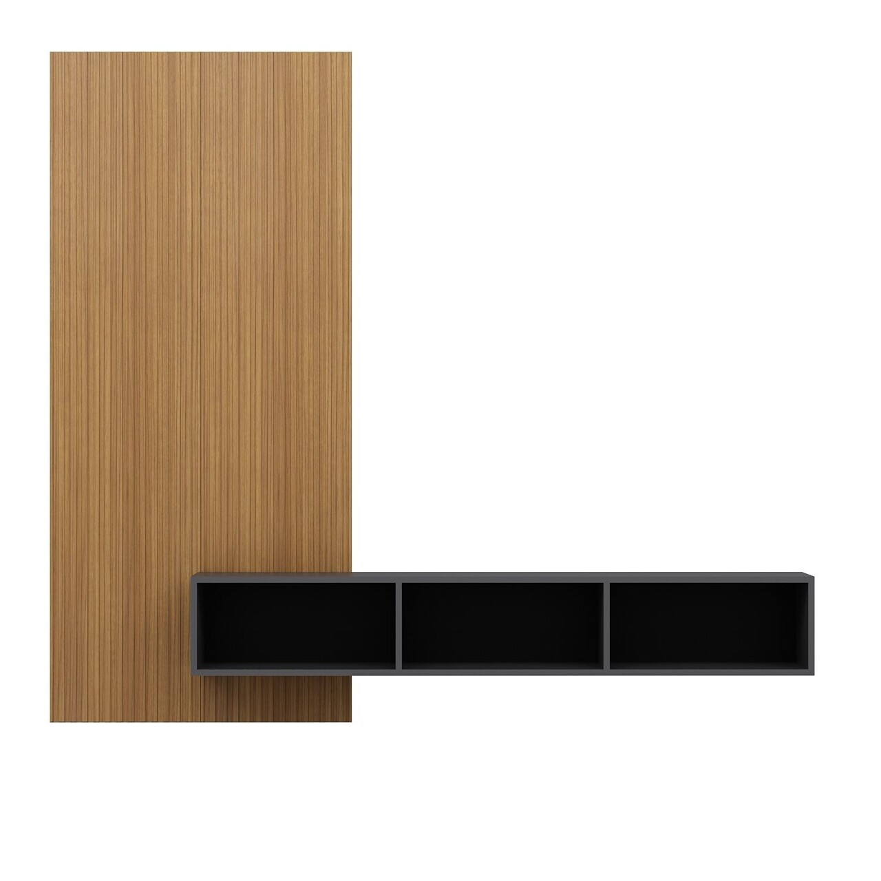 Comoda TV, Hanah Home, Rigel, 180x30x32 cm, Antracit / Stejar