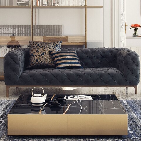 Canapea fixa Fashion, Ndesign, 2 locuri, 198x100x71 cm, lemn, gri mezoni.ro