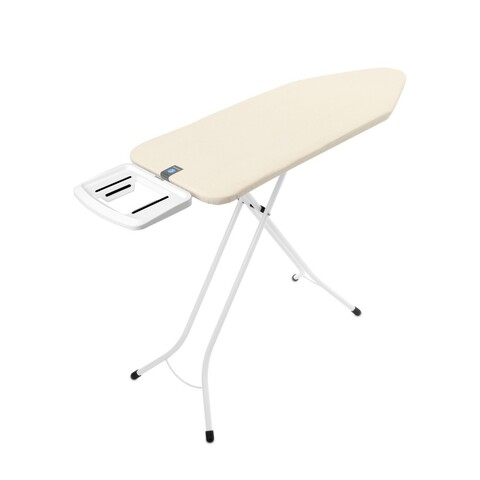 Masa de calcat, Brabantia C, Ecru, 124x45 cm, 7 pozitii de reglare, otel/bumbac