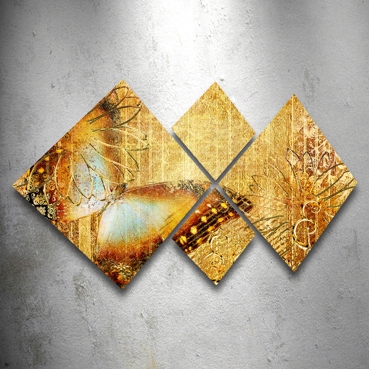 Set 4 tablouri decorative, 4MDF12768063, MDF, Imprimat UV, Multicolor - 1 | YEO