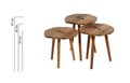 Set masute 3 piese, Tuvalle, Tuval 080, Nuc / Stejar