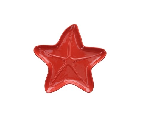 Platou steluta de mare, Tognana, Starfish, 25 cm Ø, ceramica glazurata, rosu