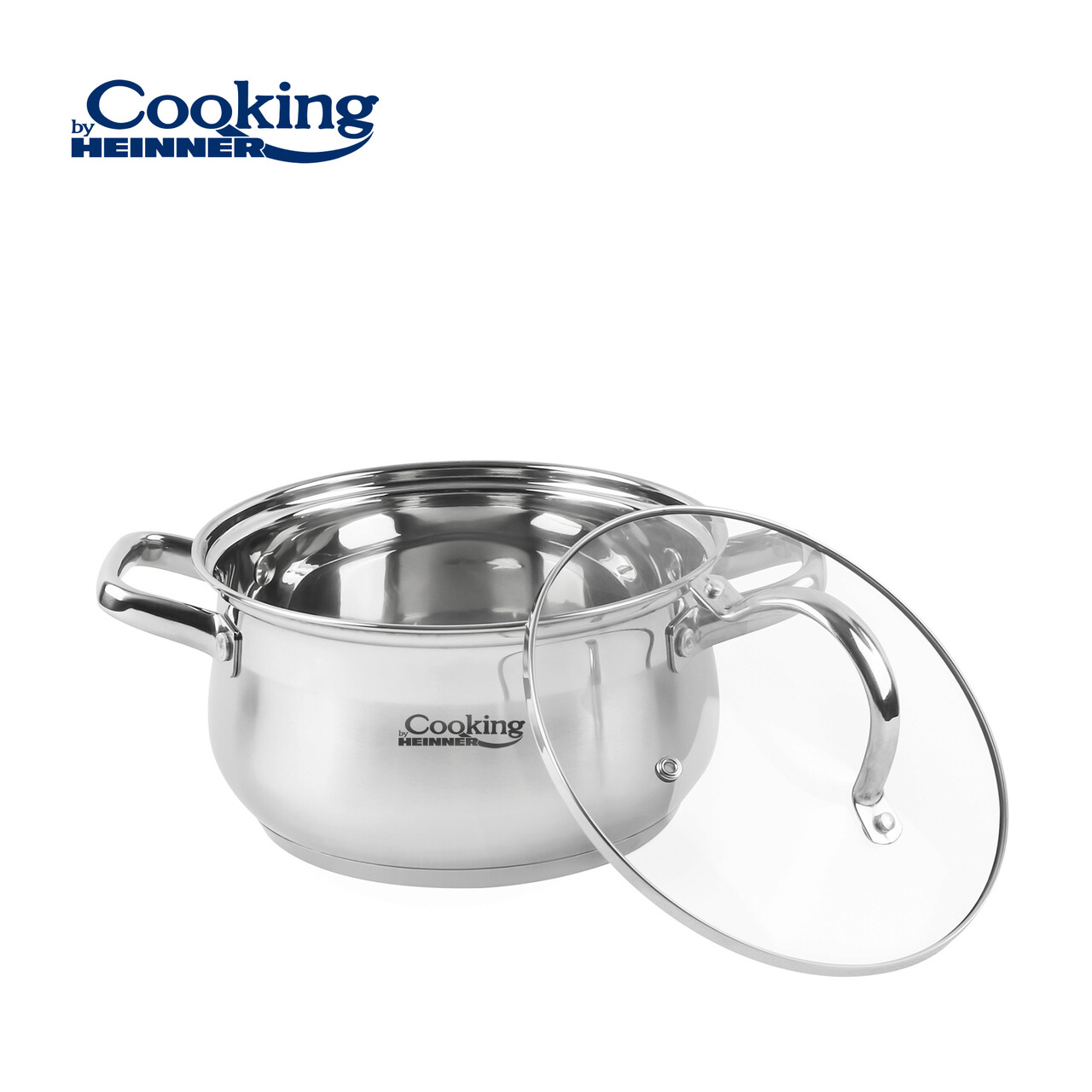 Semioala cu capac Amira, Cooking by Heinner, 20x11.5 cm, 3.6 L, inox/sticla — imaginea 3