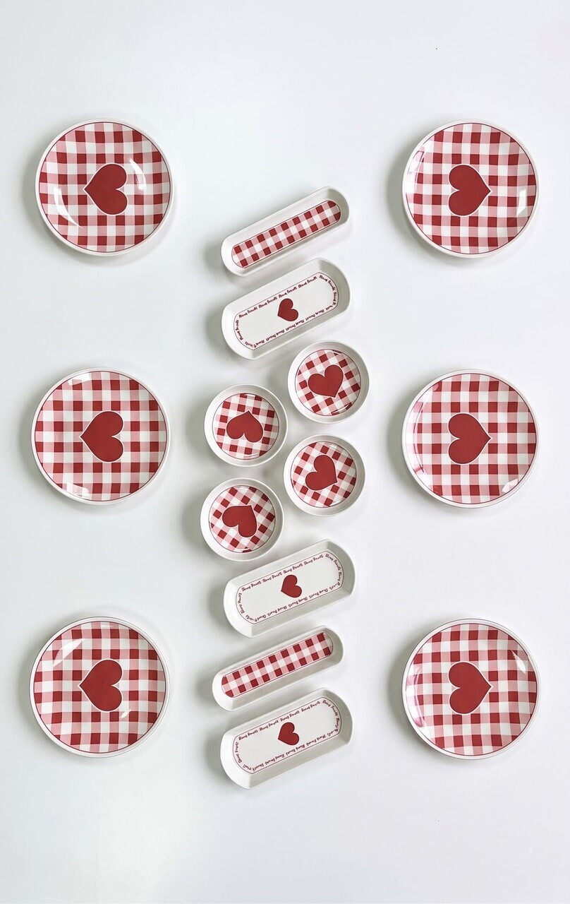 Set de mic dejun, Hermia, 759NRE1140, Ceramica, Platou: 20 x 9 x 3 cm (2 bucăți), Roz/Alb - view 3