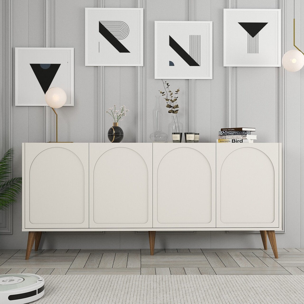 Consola, Hommy Craft, Lyon 81, 180x81x35 cm, PAL, Crema/Nuca - 1 | YEO