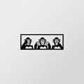 Decoratiune de perete, Three Monkeys-S, metal, 50 x 18 cm, negru