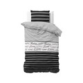 Lenjerie de pat pentru doua persoane, Nina Grey, Royal Textile, 3 piese, amestec bumbac, multicolor