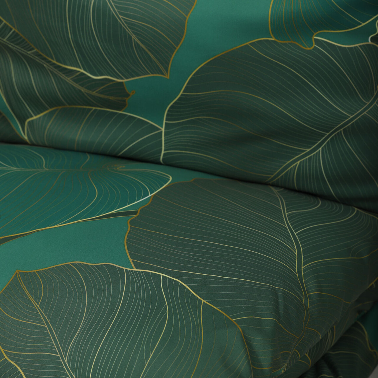 Lenjerie de pat King Size, Gallo, Homla, 200x220 cm, 3 piese, microfibra din poliester, verde - view 3