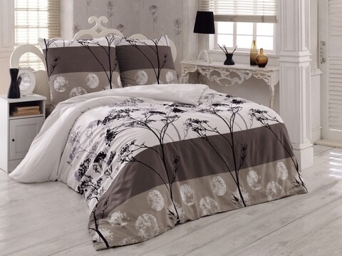 Lenjerie de pat pentru o persoana, victoria, blezza grey v2, 3 piese, amestec bumbac, gri