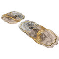 Set covorase de baie 2 piese, Alanur Home, 21018415BJ, Poliester, Alb / nurcă / auriu